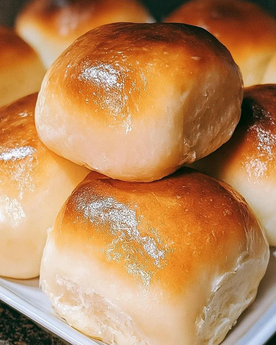 Fluffy Homemade Dinner Rolls 4 Fluffy homemade dinner rolls in a baking pan