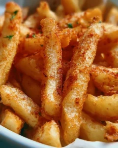 Delicious golden French fries served in a bowl with ketchup on the side.