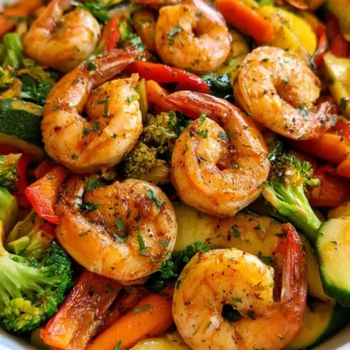 Garlic Butter Shrimp with Zucchini and Bell Peppers 2 Garlic Butter Shrimp with Zucchini and Bell Peppers