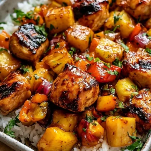 Hawaiian Teriyaki Chicken Breasts with Pineapple and Broccoli 2 Hawaiian Chicken Sheet Pan recipe featuring colorful veggies and flavorful marinated chicken