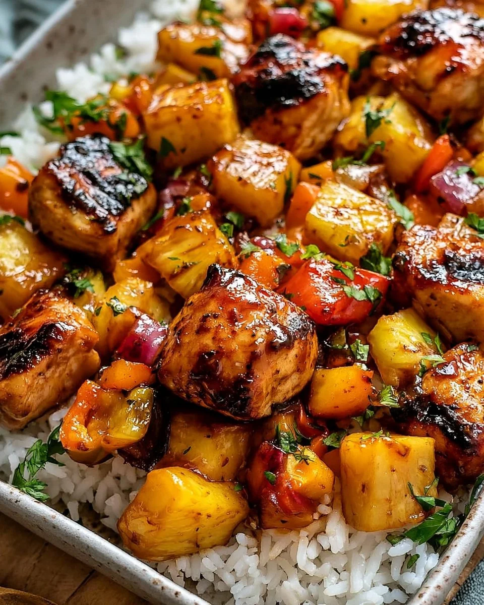 Hawaiian Teriyaki Chicken Breasts with Pineapple and Broccoli 1 Hawaiian Chicken Sheet Pan recipe featuring colorful veggies and flavorful marinated chicken
