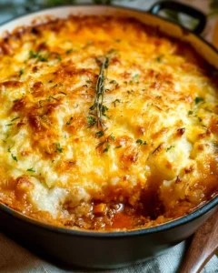Healthy shepherd's pie in a skillet