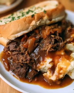 Instant Pot Hot Beef Sandwich with Mashed Potatoes