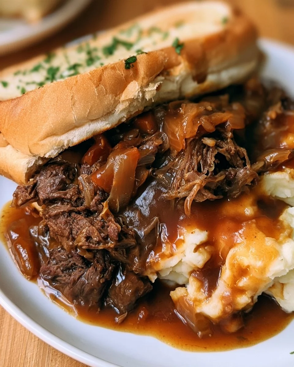Instant Pot Hot Beef Sandwich with Mashed Potatoes
