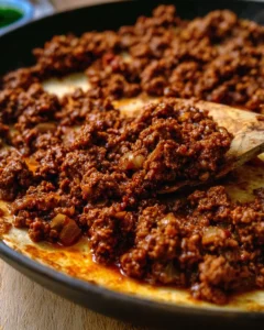 Delicious taco meat recipe cooked in 30 minutes, perfect for family meals.