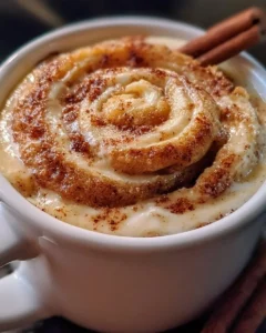 3 Minute Sugar Free Keto Cinnamon Roll Mug Cake