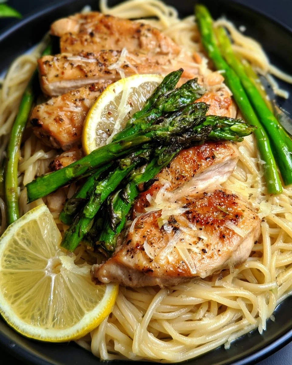 Lemon Chicken and Asparagus Pasta