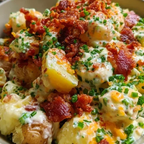 Loaded Potato Salad with Bacon and Cheddar 2 Loaded Potato Salad with Bacon and Cheddar