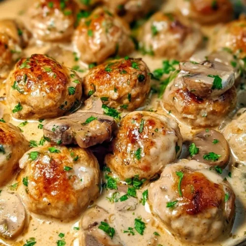 Creamy Mushroom Chicken Meatballs