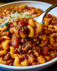 One Pot American Goulash with Beef and Macaroni
