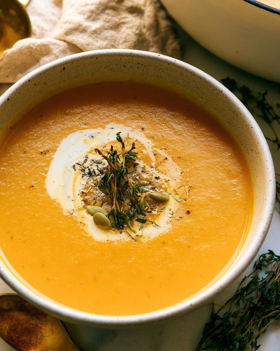 Panera Bread Autumn Squash Soup Copycat Recipe 2 Bowl of Autumn Squash Soup inspired by Panera Bread's recipe