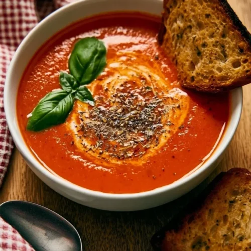Pantry Tomato Basil Soup with Canned Tomatoes