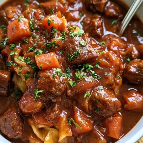 Paprika Beef Goulash with Caraway and Sour Cream
