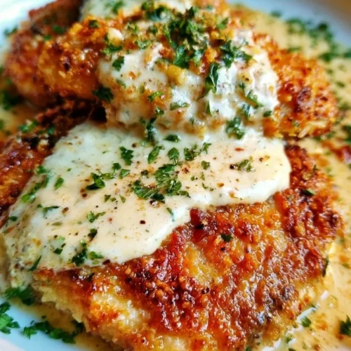 Parmesan Crusted Chicken Breasts with Garlic Cream Sauce 2 Parmesan Crusted Chicken Breasts with Garlic Cream Sauce