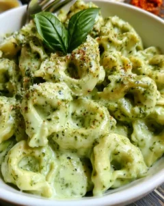Creamy Pesto Alfredo Tortellini