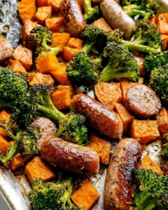Easy Sausage Tray Bake with Sweet Potato and Broccoli