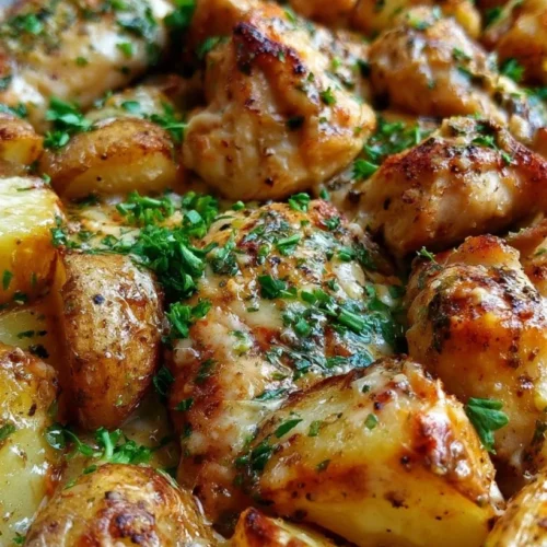 Sheet Pan Garlic Parmesan Chicken and Potatoes 2 Sheet Pan Garlic Parmesan Chicken and Potatoes