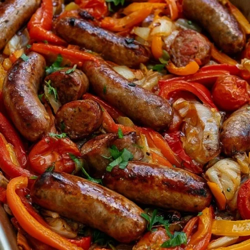 Sheet Pan Sausage and Peppers