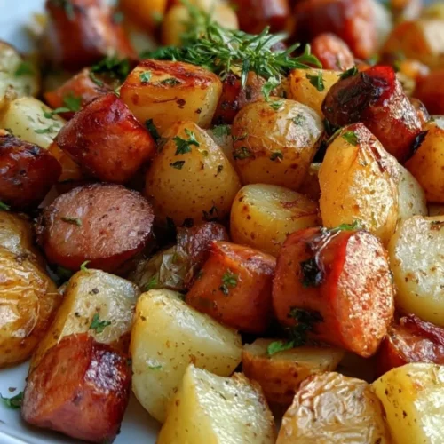 Sheet Pan Sausage and Potatoes with Onions 2 Sheet Pan Sausage and Potatoes with Onions