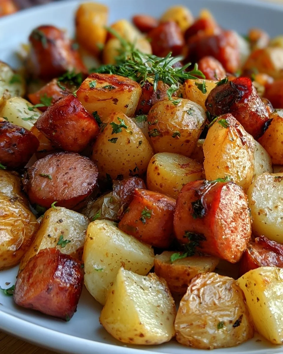 Sheet Pan Sausage and Potatoes with Onions 1 Sheet Pan Sausage and Potatoes with Onions