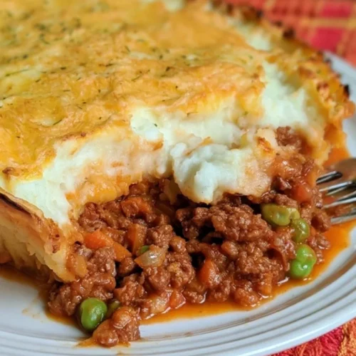 Shepherds Pie with Pie Crust and Cheddar