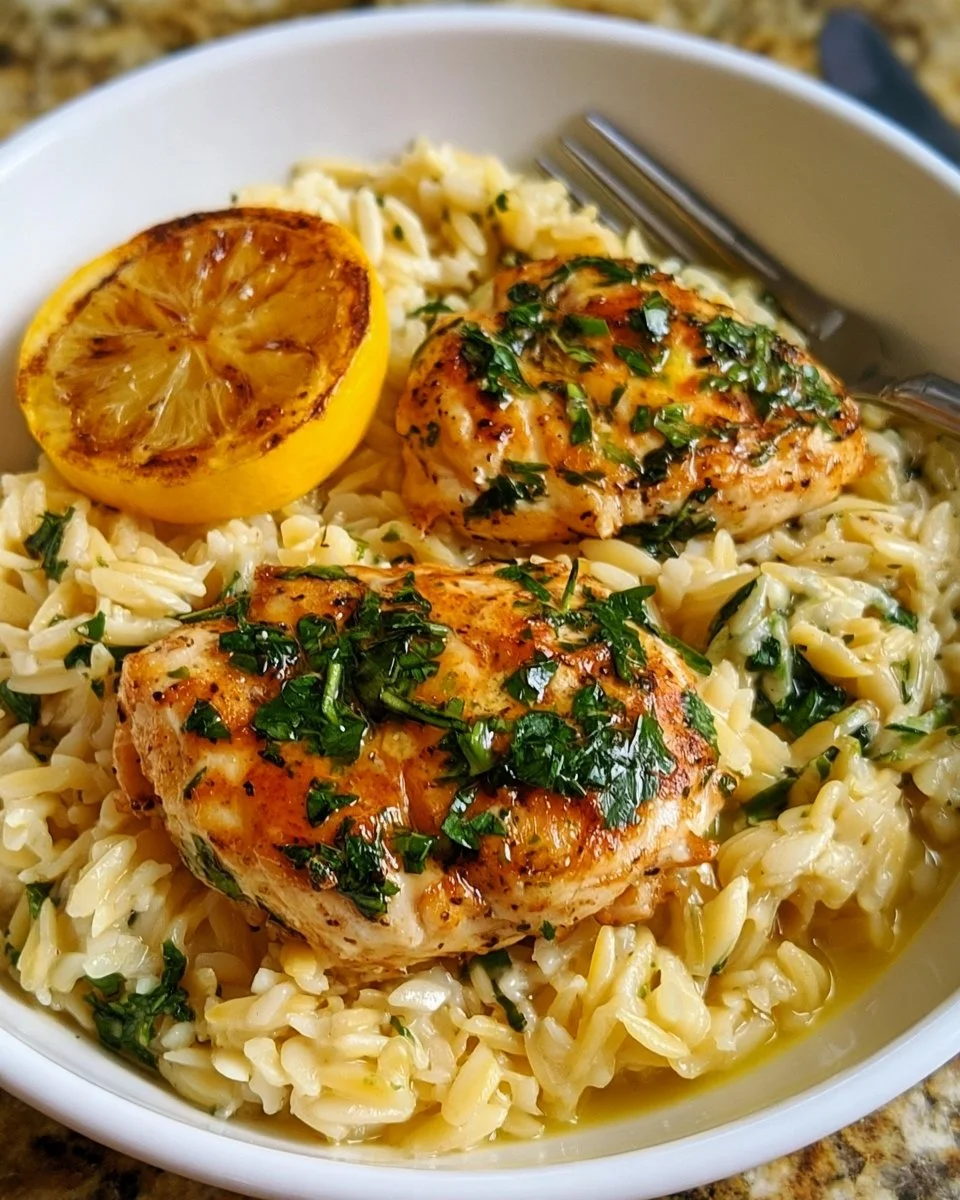 Skillet Lemon Chicken and Orzo with Fresh Parsley 5 Skillet Lemon Chicken and Orzo with Fresh Parsley