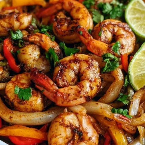 Skillet Shrimp Fajitas with Peppers and Onions 2 Skillet Shrimp Fajitas with Peppers and Onions