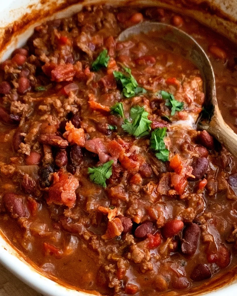 Slow Cooker Chili with Bacon and Kidney Beans 1 Slow Cooker Chili with Bacon and Kidney Beans