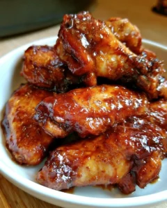 Slow cooker barbecue chicken wings cooked to perfection with a tangy sauce