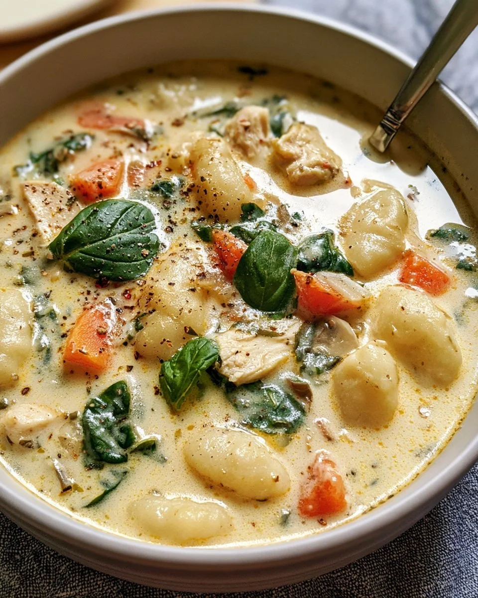Slow Cooker Chicken Gnocchi Soup with Spinach and Nutmeg 5 Slow Cooker Chicken Gnocchi Soup with Spinach and Nutmeg