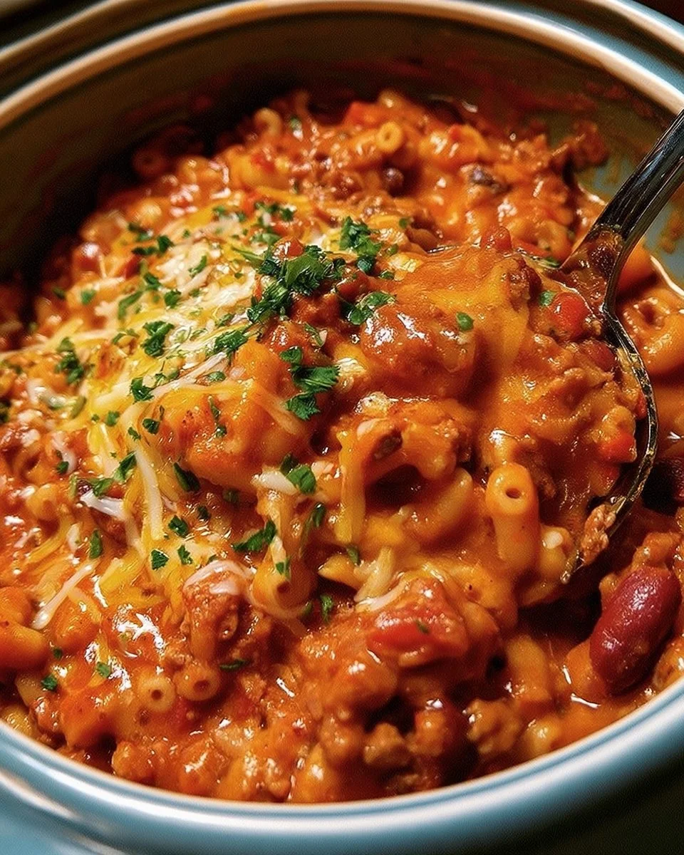 Slow Cooker Chili Mac and Cheese 1 Slow Cooker Chili Mac and Cheese