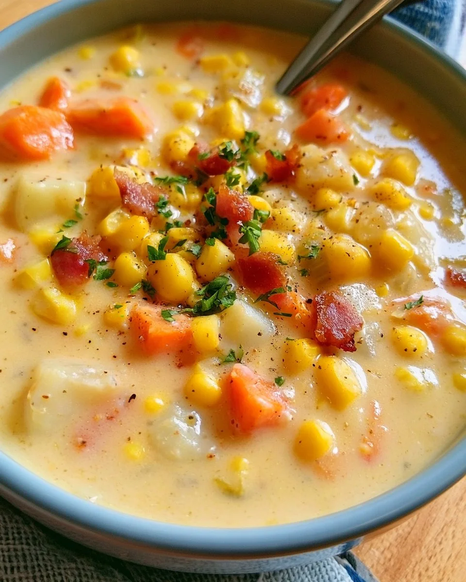 Slow Cooker Corn Chowder with Creamed Corn
