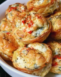 Roasted red pepper egg white bites in a muffin tin