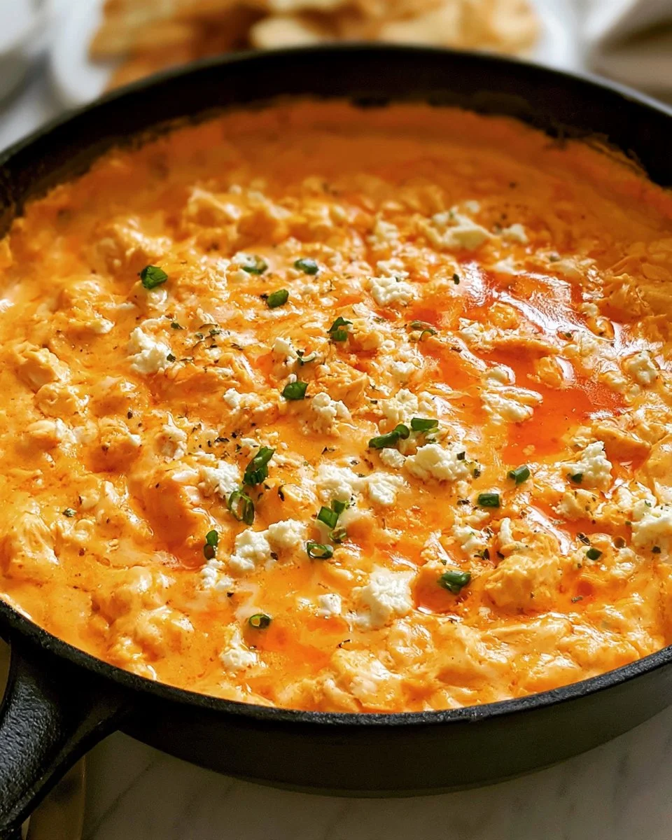 Stovetop Buffalo Chicken Dip with Cream Cheese