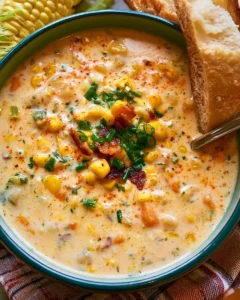 Summer Corn Chowder with Fresh Corn and Bacon