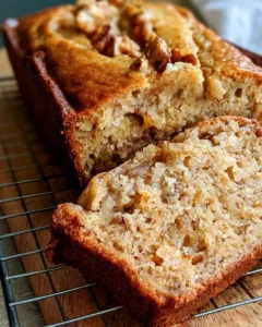 Super moist banana bread recipe with ripe bananas and a delicious texture.