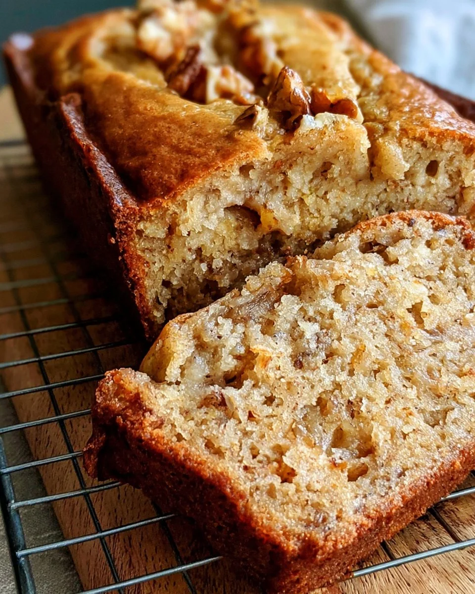 Super Moist Banana Bread 4 Super moist banana bread recipe with ripe bananas and a delicious texture.