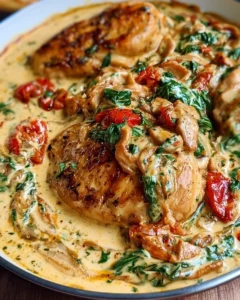 Creamy Tuscan Chicken with Cherry Tomatoes and Lemon