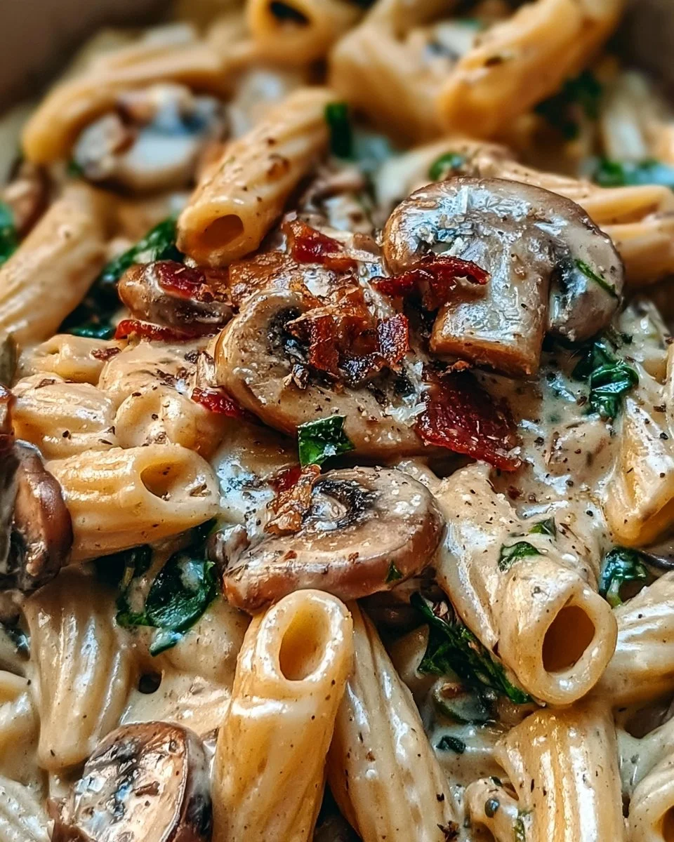 Creamy Tuscan Mushroom Pasta Skillet 3 Creamy Tuscan Mushroom Pasta Skillet